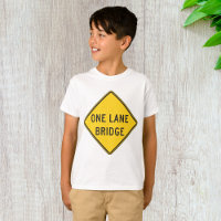 One Lane Bridge Road Sign Yellow