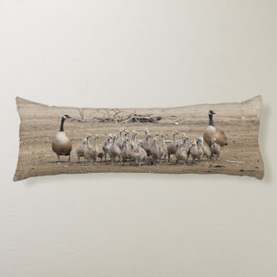 One Large Canada Goose Family Body Cushion