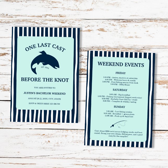 One Last Cast Fishing Bachelor Weekend Itinerary Invitation (One Last Cast Fishing Bachelor Weekend Itinerary Invitation)