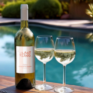 One Last Fling Bachelorette Wine Label