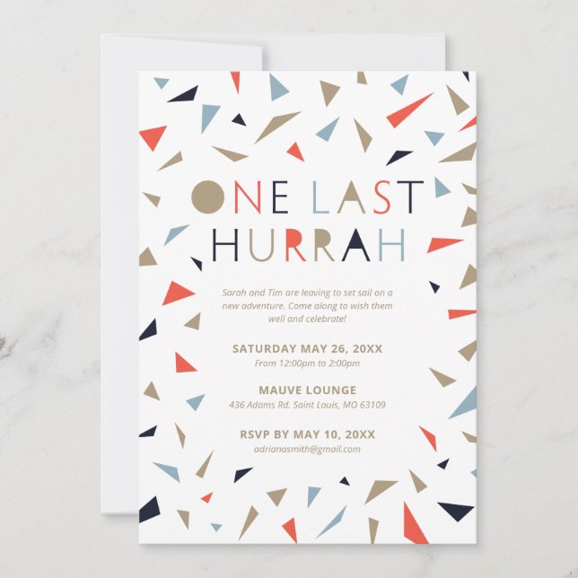 One Last Hurrah Going Away Party Invitation (Front)