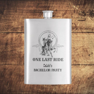 One Last Ride Western Cowboy Bachelor Party Hip Flask