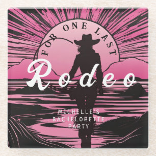 One Last Rodeo Bachelorette Glass Coaster