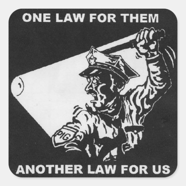 one law for them square sticker (Front)