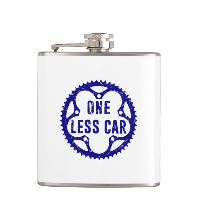 One Less Car Hip Flask (Front)