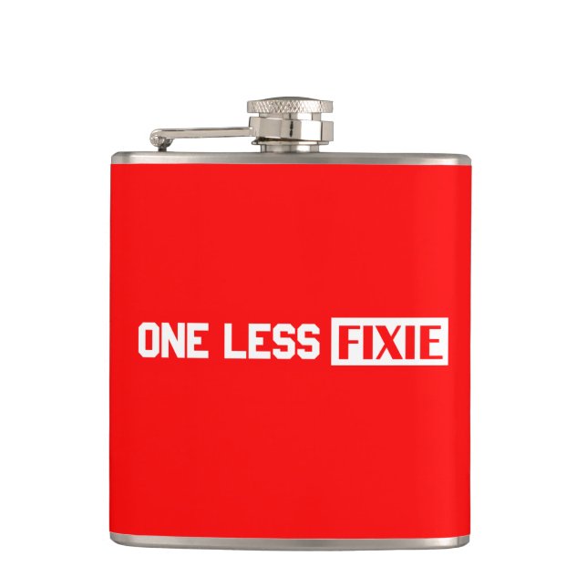 One Less Fixie Hip Flask (Front)