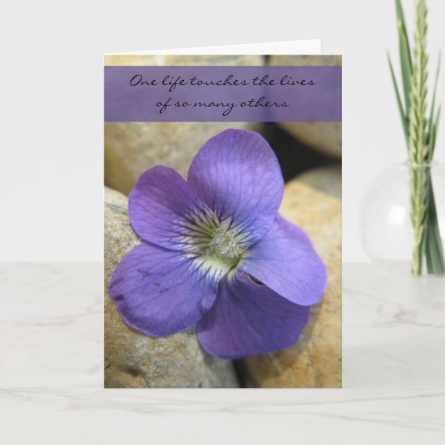 One Life Violet Sympathy Card (Front)