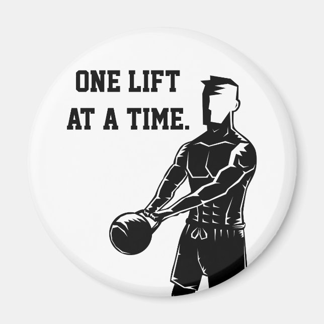 One Lift At A Time Kettlebell Workout Fitness Magnet (Front)