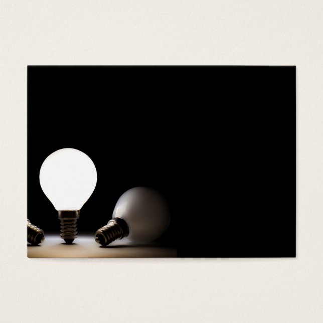 One light bulb shining in a dark space (Front)