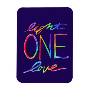 One Light One Love Rainbow Art Custom Magnets