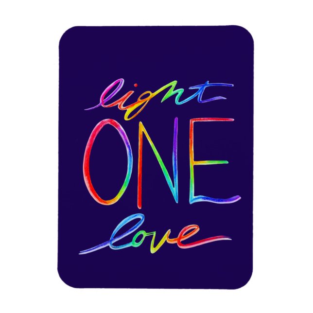 One Light One Love Rainbow Art Custom Magnets (Vertical)