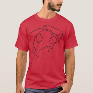 One Line Art Piece of Pizza drawn with Pencil  T-Shirt