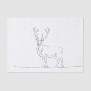 One Line Art Vector Illustration of a Majestic Dee Tissue Paper