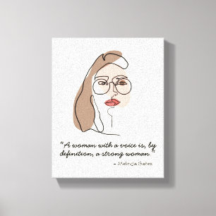 One Line Face Drawing with Quote Canvas Print