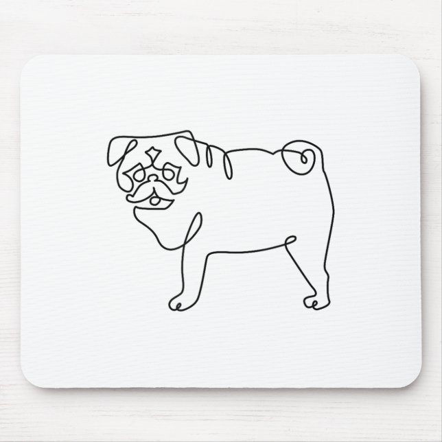 One Line Pug Tattoo _1  Mouse Pad (Front)