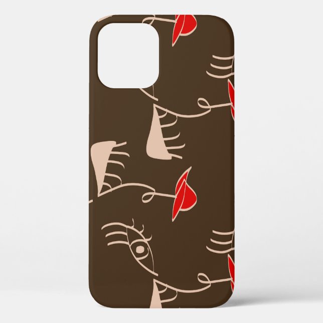 One-line woman face: abstract pattern. Case-Mate iPhone case (Back)