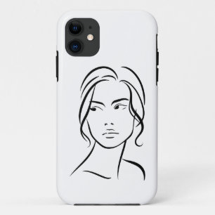 One Line Woman Face Drawing 4 Case-Mate iPhone Case