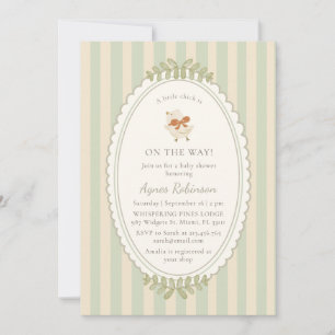 One Little Chick Baby Shower Watercolor Invitation