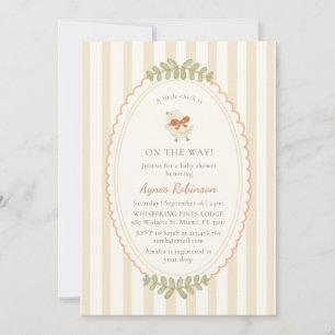 One Little Chick Baby Shower Watercolor Invitation