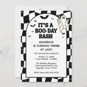 One Little Cool Boo Halloween 3rd Birthday Invitation