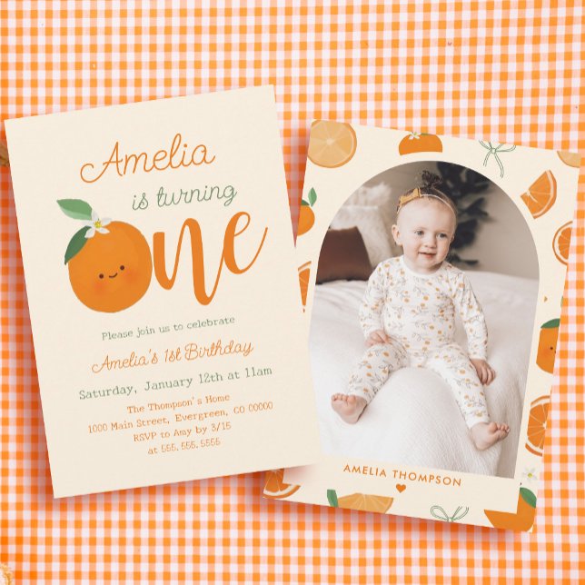 One Little Cutie First Birthday Party Invitation (Creator Uploaded)
