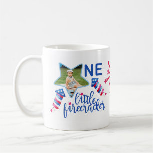 One Little Firecracker 4th of July First Birthday Coffee Mug