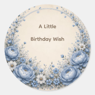 One Little Friend Floral First Birthday Classic Round Sticker