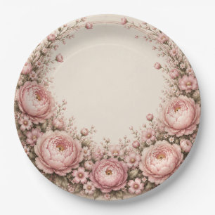 One Little Friend Floral First Birthday Paper Plat Plate