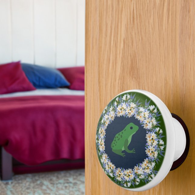 One Little Froggie in the Garden Pond Ceramic Knob (Creator Uploaded)