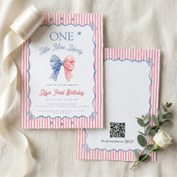 One Little Miss Liberty QR Code 1st Birthday