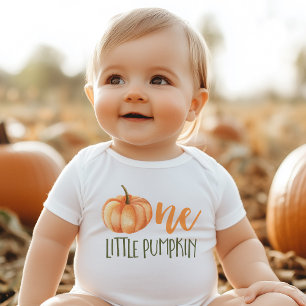 One Little Pumpkin Baby's 1st Birthday Baby Bodysuit