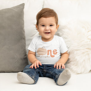 One Little Pumpkin Orange 1st Birthday Baby T-Shirt