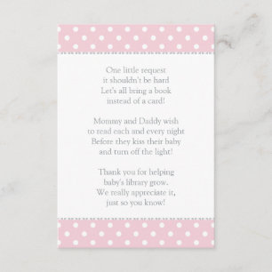 One Little Request Pink Polka Dot Baby Shower Enclosure Card