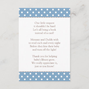 One Little Request Slate Blue Baby Shower Book Enclosure Card