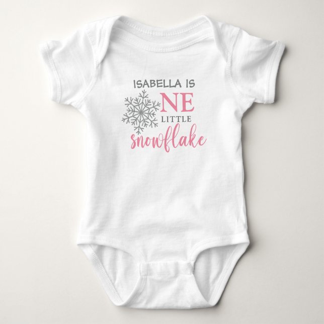 ONE LITTLE SNOWFLAKE 1ST BIRTHDAY BABY BODYSUIT (Front)