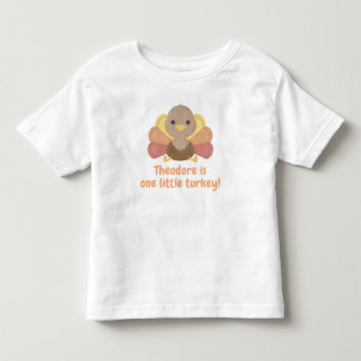 One Little Turkey Birthday Toddler T-Shirt