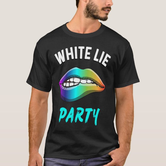 One Little White Lie Party Psychedelic Lips Graphi T-Shirt (Front)