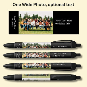 One Long Wide Photo with optional text on Black Ink Pen
