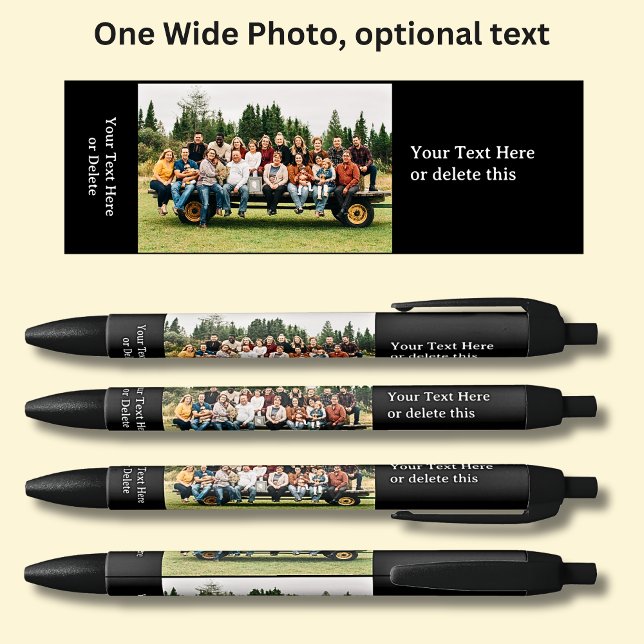 One Long Wide Photo with optional text on Black Ink Pen (Creator Uploaded)