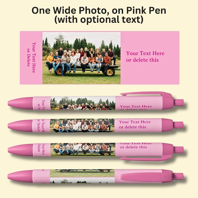 One Long Wide Photo with optional text on Pink Blue Ink Pen (Creator Uploaded)