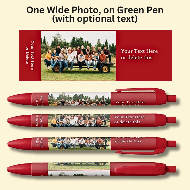 One Long Wide Photo with optional text on Red Blue Ink Pen (Creator Uploaded)