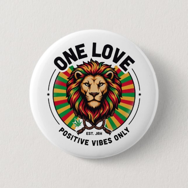 one love 6 cm round badge (Front)