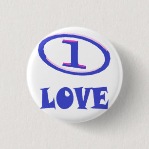 One Love art pattern blue hint of purple           3 Cm Round Badge