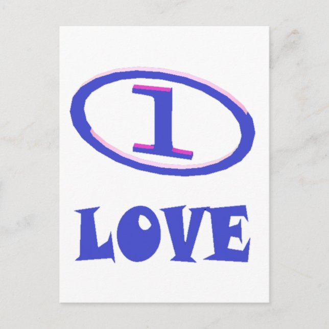One Love art pattern blue hint of purple          Postcard (Front)