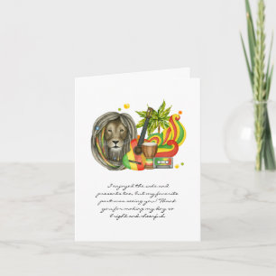 One Love Birthday   Photo Thank You Card