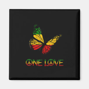 One Love Butterfly Rasta Reggae Peace Magnet