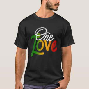 One Love Heart Rasta Reggae Roots Clothing T  Peac T-Shirt