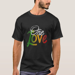 One Love Heart Rasta Reggae Roots Clothing T Peace T-Shirt