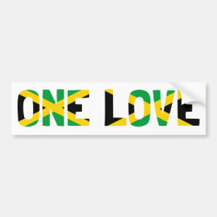 One Love Jamaica Flag Bumper Sticker