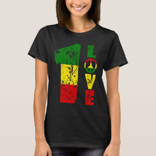 One Love Jamaica Rasta Reggae Music Caribbean Pri T-Shirt